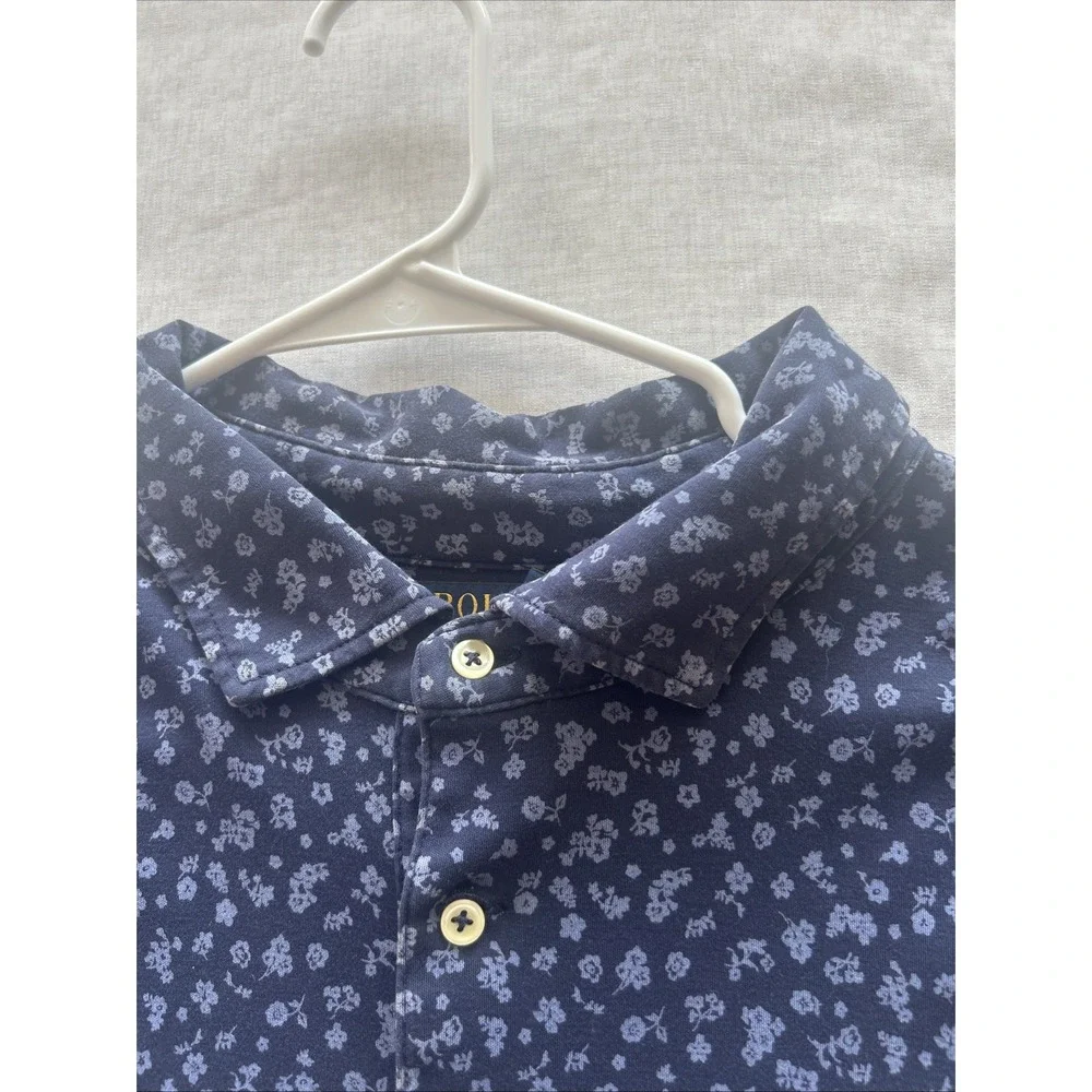 Polo Ralph Lauren Men's Navy Floral Polo Shirt  SZ 3XB USED